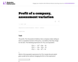 A-SSE Profit of a company, assessment variation
