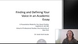 Finding and Defining Your Voice in an Academic Essay