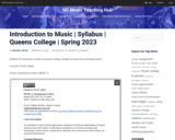 Introduction to Music | Syllabus | Queens College | Spring 2023