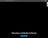 Television and Radio Criticism