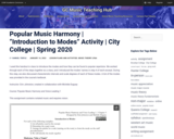 Popular Music Harmony | “Introduction to Modes” Activity | City College | Spring 2020