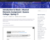 Introduction to Music | Musical Elements Assignment | Queens College | Spring 21