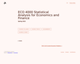 ECO 4000 Statistical Analysis for Economics and Finance