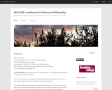 Phil 3105: Landmarks in History of Philosophy