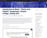 Introduction to Music | “Music and… Playlist” Assignment | Queens College | Spring 2021