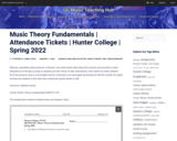 Music Theory Fundamentals | Attendance Tickets | Hunter College | Spring 2022