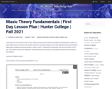Music Theory Fundamentals | First Day Lesson Plan | Hunter College | Fall 2021