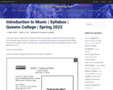 Introduction to Music | Syllabus | Queens College | Spring 2022