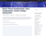 Music Theory Fundamentals | Keys Assignments | Hunter College | Spring 2022