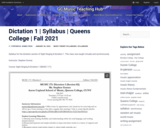 Dictation 1 | Syllabus | Queens College | Fall 2021