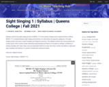 Sight Singing 1 | Syllabus | Queens College | Fall 2021