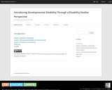 Introducing Developmental Disability Through a Disability Studies Perspective