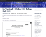 Ear Training II | Syllabus | City College | Fall 2022
