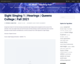 Sight Singing 1 | Hearings | Queens College | Fall 2021