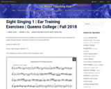 Sight Singing 1 | Ear Training Exercises | Queens College | Fall 2018