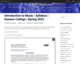 Introduction to Music | Syllabus | Queens College | Spring 2022
