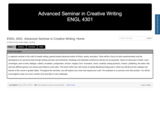 ENGL 4301: Advanced Seminar in Creative Writing