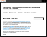 ECE 110 Seminar | Psychological Foundations of Early Development and Education | OER Course Hub