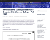 Introduction to Music | Sacred Music Group Activity | Queens College | Fall 2019