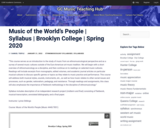 Music of the World’s People | Syllabus | Brooklyn College | Spring 2020