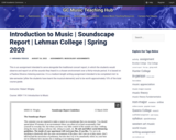 Introduction to Music | Soundscape Report | Lehman College | Spring 2020