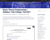 Music Theory Fundamentals | Syllabus | City College | Fall 2021