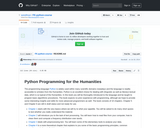 Python Programming for the Humanities -- A Python Course for the Humanities
