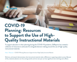 Covid-19 Resources to Support the Use of High-Quality Instructional Materials