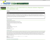 Molar Volume of a Gas Determined Via a Reaction Between Magnesium and Hydrochloric Acid