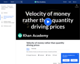 Finance & Economics: Velocity of Money Rather than Quantity Driving Prices