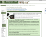 Using an Observatory Project to Develop Professional Communication in Astronomy