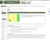 Using PhET simulations in high school  Open-ended Pendulum Labs