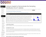 Using an Applet to Demonstrate the Sampling Distribution of an F-statistic