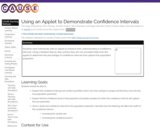 Using an Applet to Demonstrate Confidence Intervals