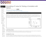 Simulating a P-value for Testing a Correlation with Fathom