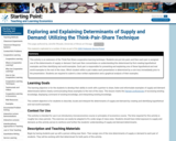 Exploring and Explaining Determinants of Supply and Demand: Utilizing the Think-Pair-Share Technique