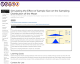 Simulating the Effect of Sample Size on the Sampling Distribution of the Mean