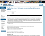 Application of oral history to economics: Family Economic History