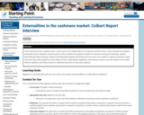 Externalities in the cashmere market: Colbert Report interview