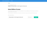 Lesson 1: Missing Subject or Verb Fragments (Advanced)