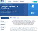 Visibility & Invisibility in Short Texts