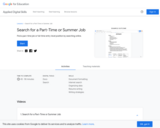 Search for a Part-Time or Summer Job