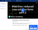 Solving linear systems with matrices