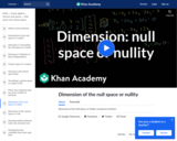 Dimension of the null space or nullity