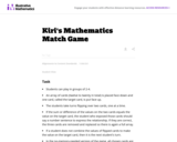 Kiri's Mathematics Match Game