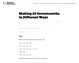 Making 22 Seventeenths in Different Ways