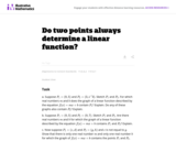 Do Two Points Always Determine a Linear Function?