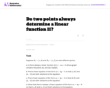Do Two Points Always Determine a Linear Function II?