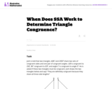 When Does SSA Work to Determine Triangle Congruence?