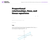 8.EE Proportional relationships, lines, and linear equations